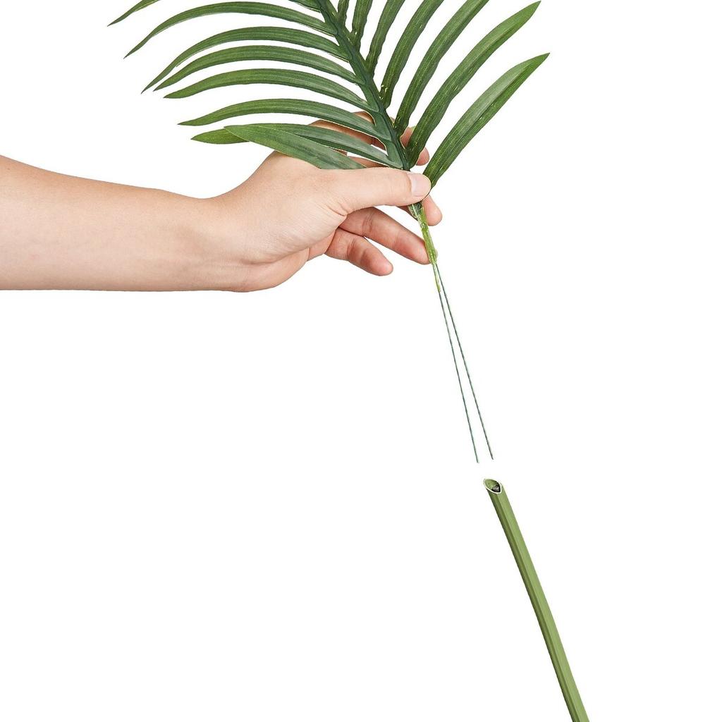 Artificial Gold Cane Palm Tree, 2m Tall Faux Plant, PE Material & Anti-Tip Tilt Protection Low-Maintenance Plant, Lifelike Green Fake Tree for Home