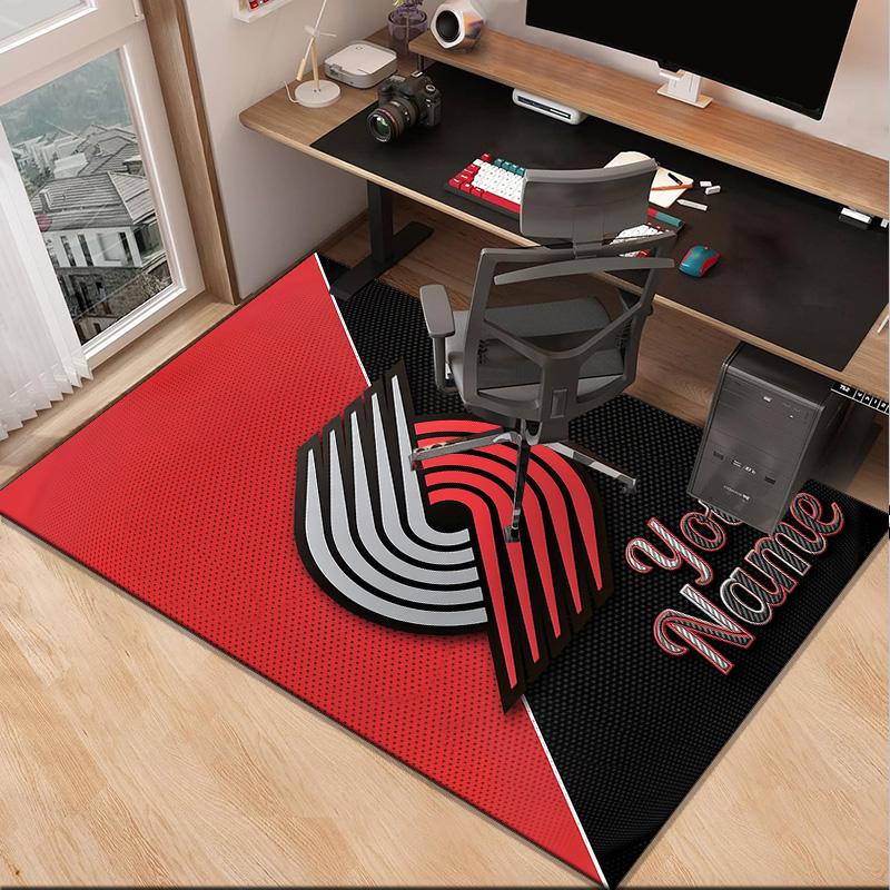 Custom NameTrail Blazers Logo Carpet, Indoor Rug, Chair Rug, Living Rooms, Doormat Made From Polyester Home Decor Birthday Christmas Gifts