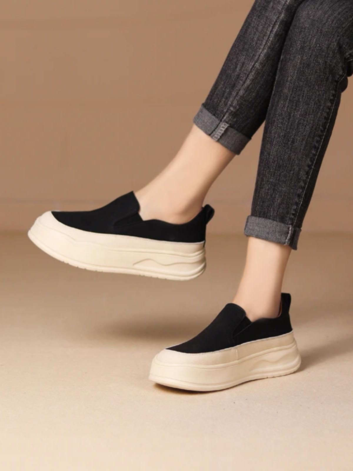 Ретро-лоферы женские весенне-летние универсальные туфли на толстой подошве с плоской — фото 5