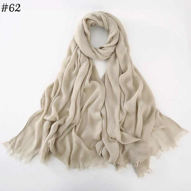 95 Colors Soft Cotton Viscose Scarf Rayon Material Muslim Hijab Mid Eastern Plain Solid Color Headscarf With Tassel