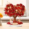Acrylic Love Rose Tree Tabletop Art 2D Sculpture Decors for Bedroom Living Room X3UC