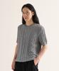 ANALOG MOOD Boucle Round Semi Short Sleeve Knit (Gray)