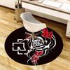 1pc Black Rose Snake Symbol Round carpet, Made of Polyester,Perfect for Decorating Office Chairs, Living Rooms,Vibrant Decorative Rug