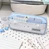 Handheld Polka Dot Stars Pencil Case Portable Large Capacity Stationery Bag for School Travel Pen Storage