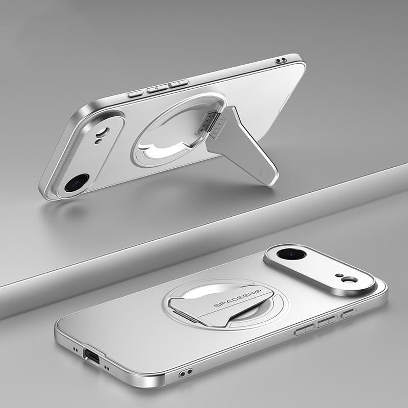 KEYSION Magnetische Handyhülle für iPhone 17 Pro Max Metalllack Silikon+PC Aufstellbarer Ständer Stoßfeste Hülle für iPhone 17 Air