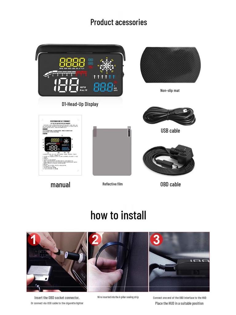 HUD Non-Invasive Install for Mercedes-Benz GLB, GLC, GLE, GLS, C-Class, E-Class, S-Class, E300