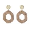 Simple Geometric Drop Dangle Earrings For Women Vintage Gold Color Metal Stud Earrings Brincos Female Zircon Pendientes Mujer