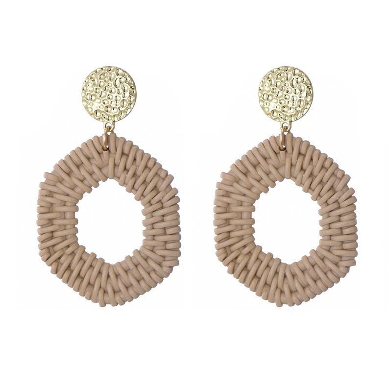 Simple Geometric Drop Dangle Earrings For Women Vintage Gold Color Metal Stud Earrings Brincos Female Zircon Pendientes Mujer