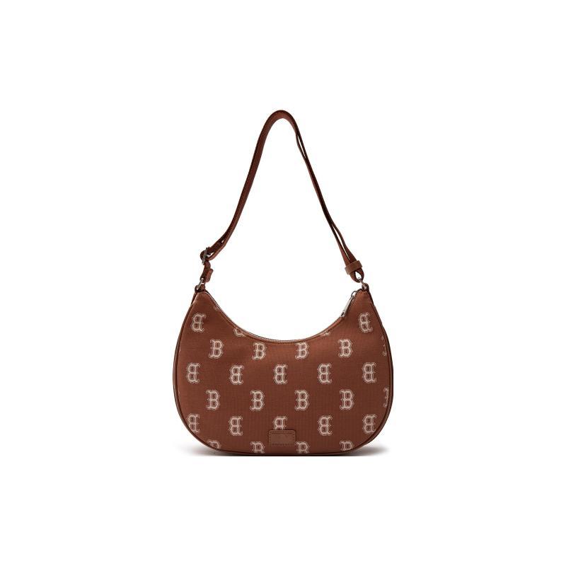 MLB Polyester With Cotton Shoulder Bag Women's Brown Casual