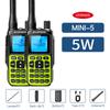 1/2PCS BAOFENG Walkie Talkie MINI-5 Upgrade UV-5R Mini 2200mAh Battery Bluetooth Programming UHF/VHF Dual PTT Ham Radio For Camp