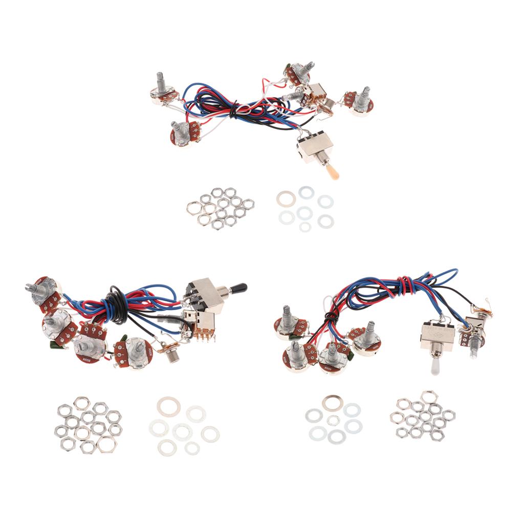 Guitar Circuit Wiring 2V/2T Toggle Pickup Selector A500K/B500K Potentiometer