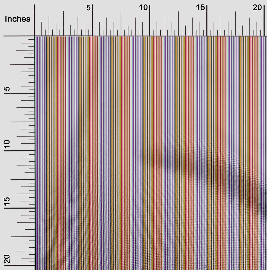 oneOone Bomull fleksibelt stoff flerfarget stripe trykt stoff 1 Yard 40 tommer
