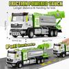 Diecast Tanker Truck Toys, Friction Powered Haze Removal Truck with Lights and Sounds, 1:40 Scale Sprinkler Truck Vehicle Kids Toy