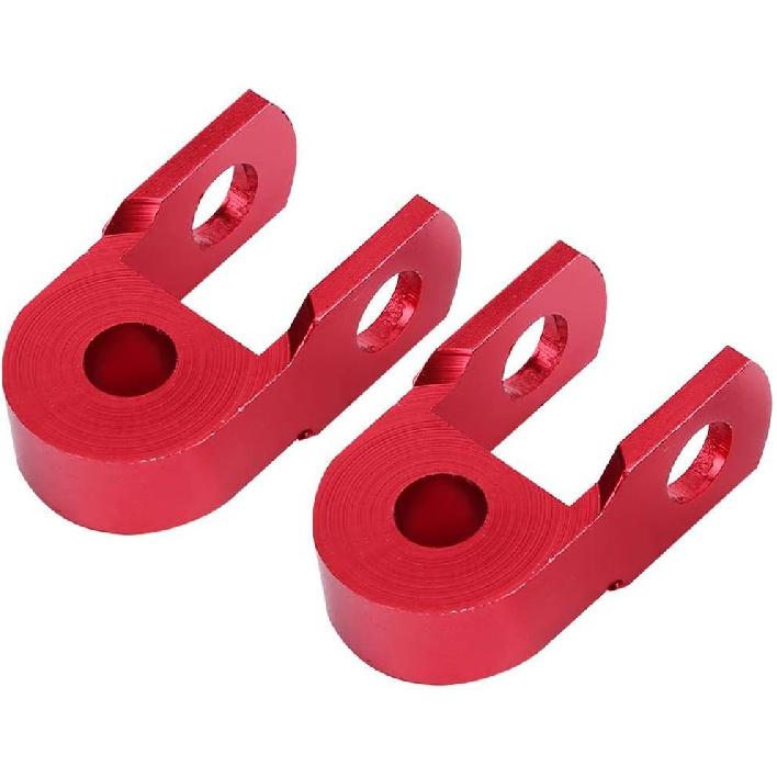 Rear Shock Extender, Aramox 2PCS Absorber Riser Universal Motorcycle High Damping Device Thicken Pad Chassis Extender Taper Riser With Screws Red