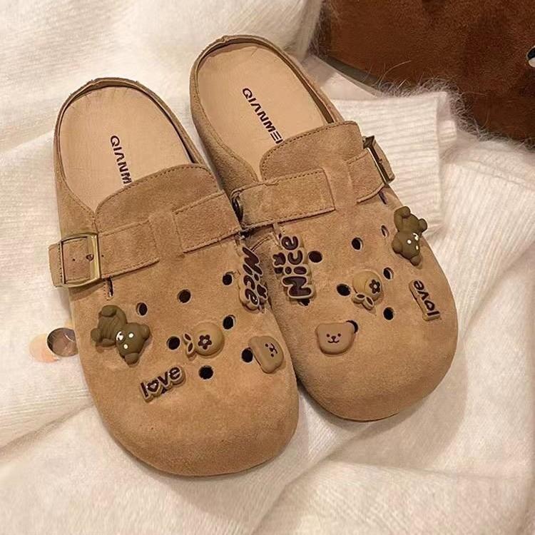 

Boken shoes new hole shoes women s spring 2025 new cute cartoon single shoes one pedal flat Boken shoes 35 верблюд