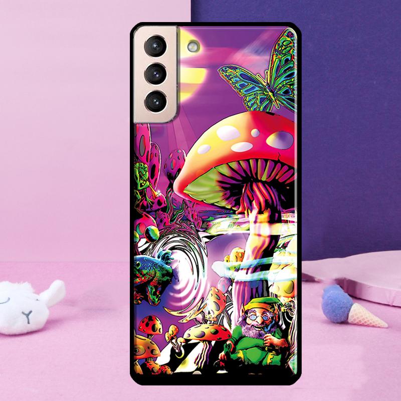 Trippy Mushroom Psychedelic Art Phone Case For Samsung Galaxy S25 S24 Ultra S9 S10 S20 S21 S22 Plus S23 FE S24 FE Cover