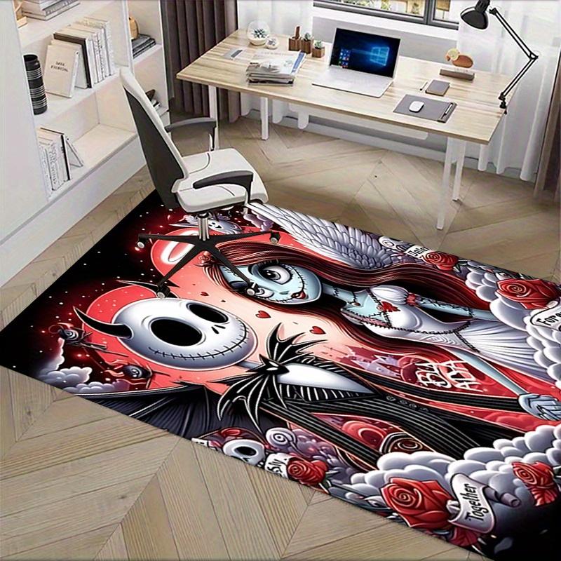 Office Rug "Jack Skellington""Sally" theme 3D Printed Anti-Slip Rug-Machine Washable for Living Room