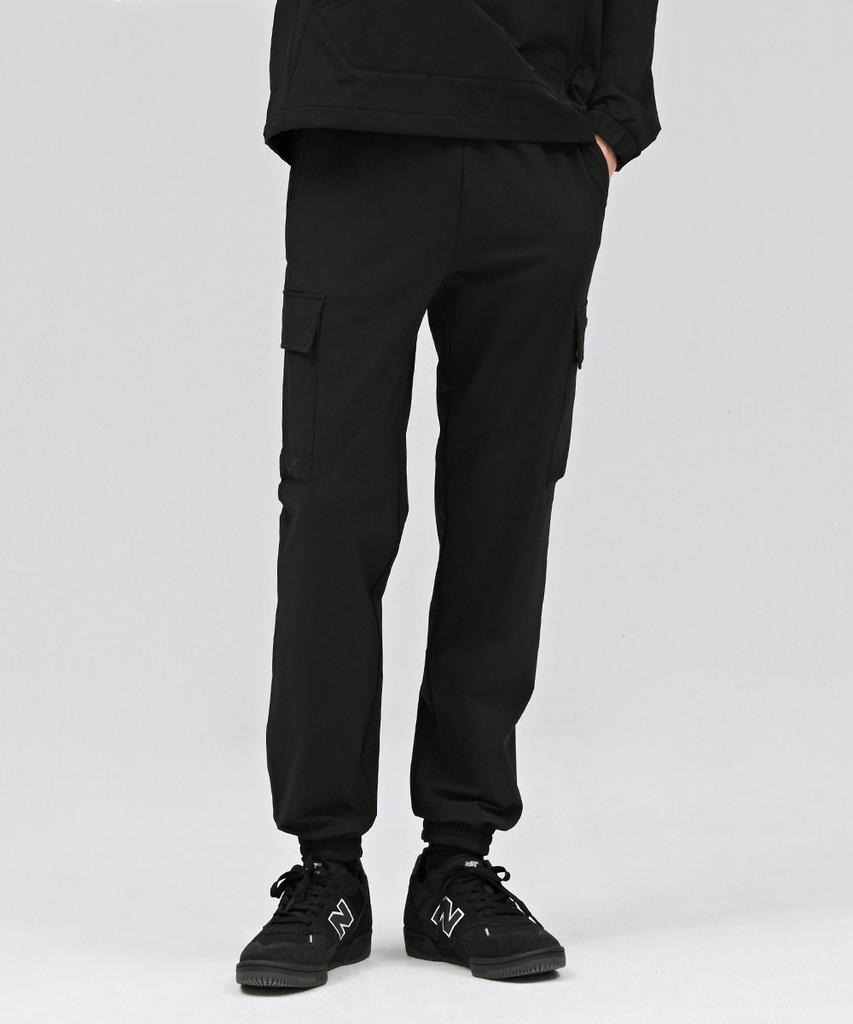 CHASECULT Men'S Stretch Fleece-Lined Cargo Jogger Pants - Black