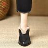 Damskie botki śnieżne do kostki Eleganckie szpiczaste ciepłe buty na średnim obcasie z krótkiego pluszu Kobieta Zima Nowy Trend 2025 Modne Chelsea Botas