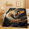 Yin Yang Element Dragon Chinese Loong Cartoon Flannel Blanket,Ultra Soft Warm Plush Throw for Home Bedroom Bed Sofa Cover Kid
