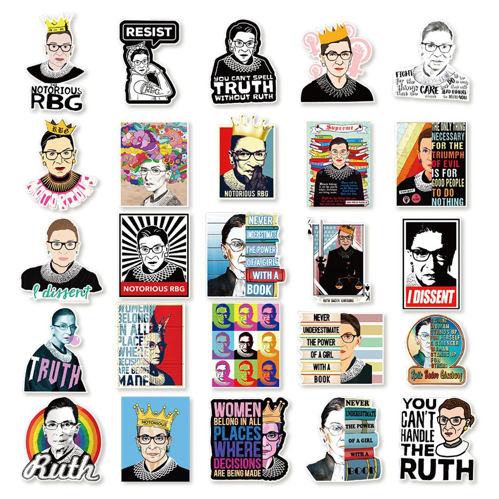 50 Ginsburg Graffiti Stickers Suitcase Refrigerator Mobile Phone Skateboard Stickers Waterproof Hand Account