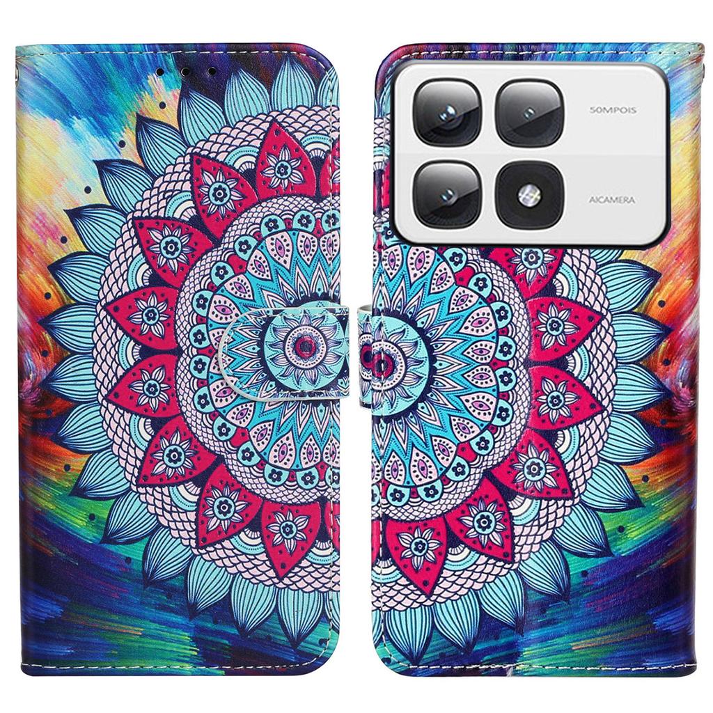 For Xiaomi 14T Pro Case Pattern Leather Wallet Phone Cover with Card Holder