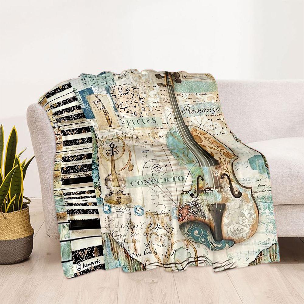 Guitar Blanket Soft Warm Cozy Perfect for Sofa Office Office Chair for All Occasions Modern Unique Gift for Family and Friends Camping