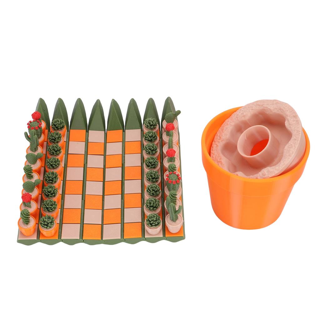 Roll Up Plant Chess Set Funny Plant Themed Travel Chess Game Portable Chess Board and Piece