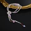 Vintage Chinese Style Glass Pearl Tassel Necklace Set