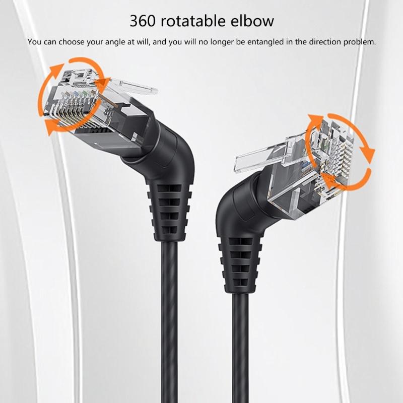 Cat6A Ethernet Cable 10Gbps 500MHz 360 Degree Rotatable Cat6A Networking Internet Lan Cord for PC Routers RJ45 Cable