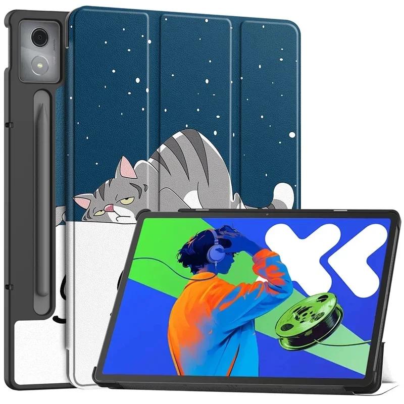 For Xiaoxin Pad Pro 12.7 Tri-Folding Stand Smart Tablet Case for XiaoxinPad Xiaoxin Pad Pro 12.7 Cover funda