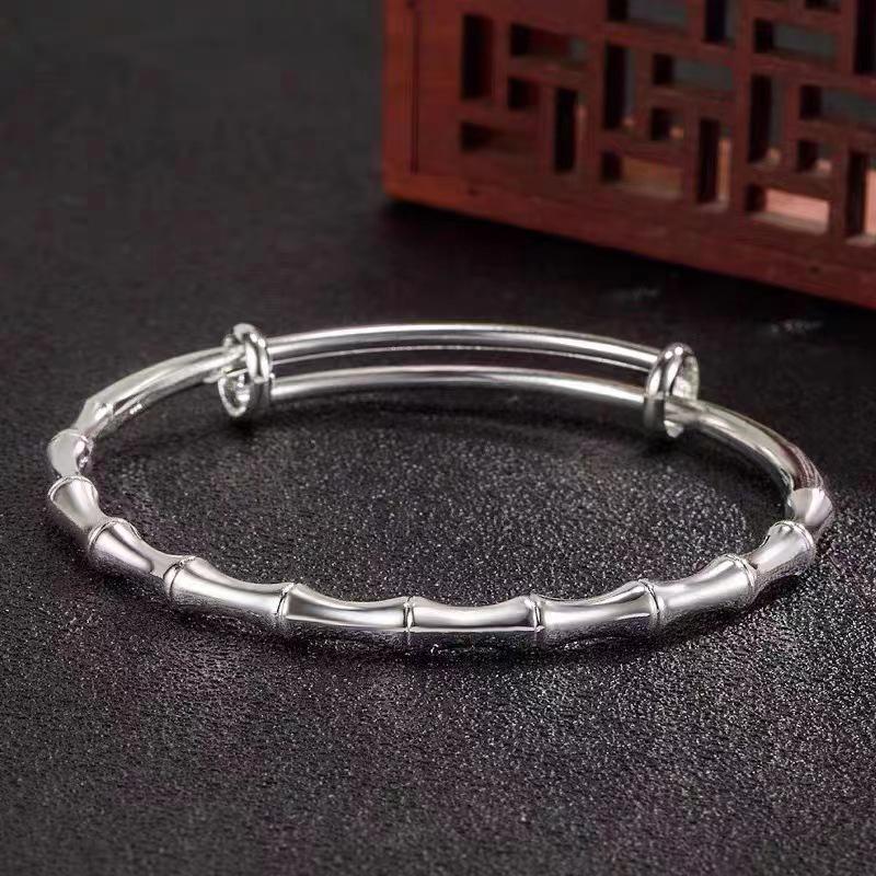 Pulseiras de Casal com Junta de Bambu: Design Elegante Ajustável Jateado