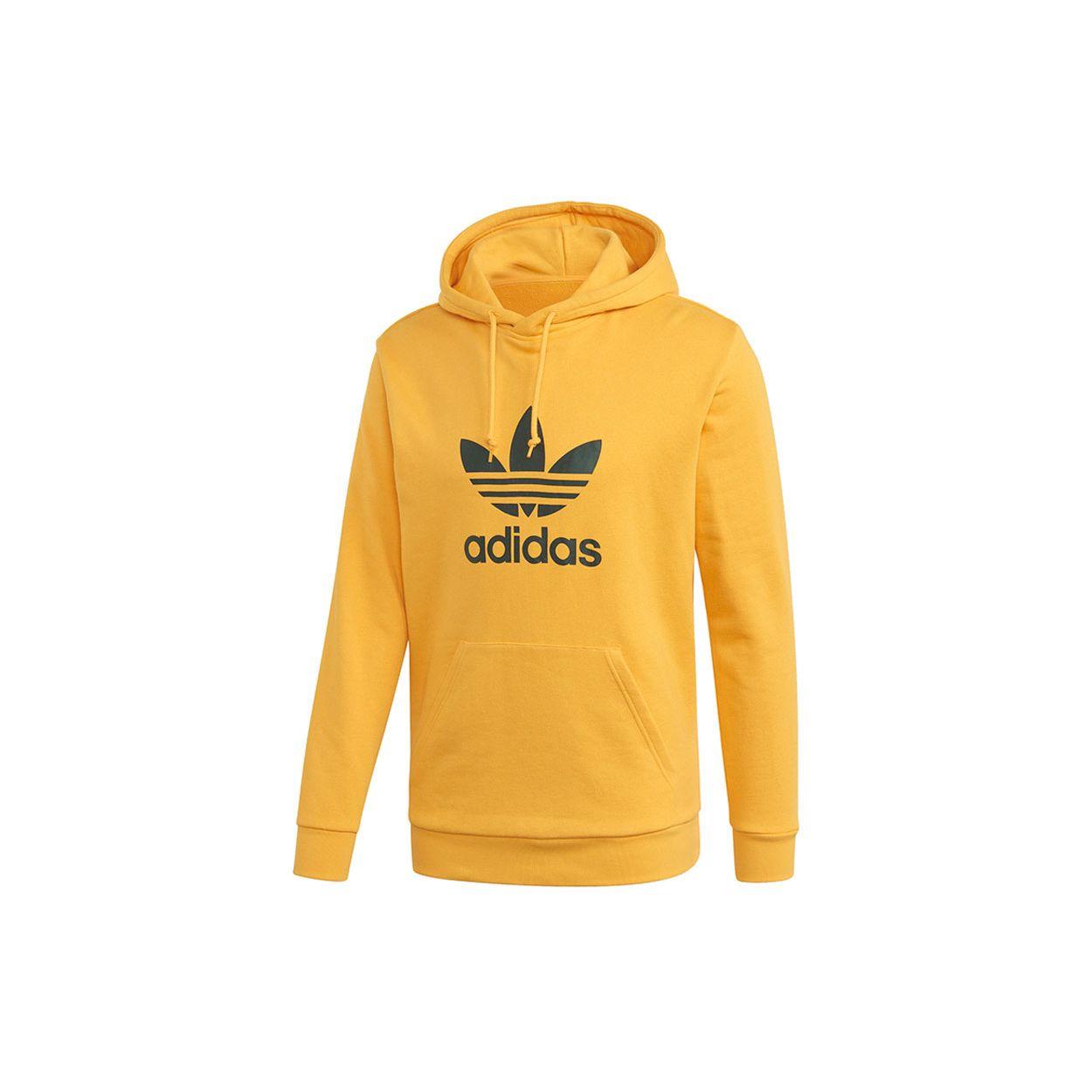 adidas Originals Men s Trefoil Pullover Hoodie Active Gold GD9923 XS