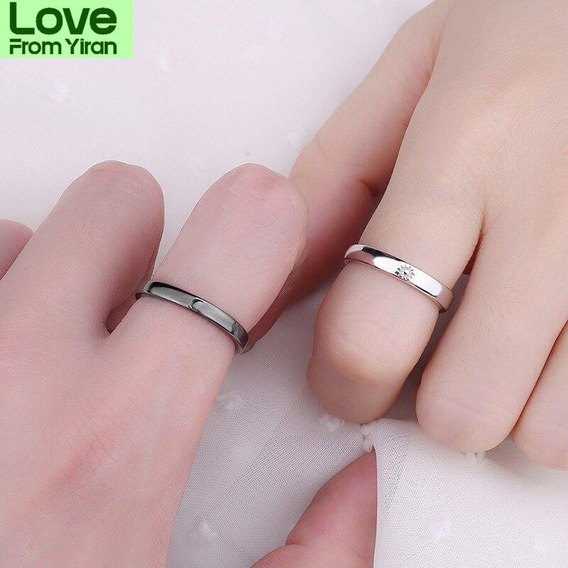 2 Pcs /Pair Sun Moon Matching Couple Friendship Lover Open Adjustable Rings Set Minimalist Engagement Nuptial Bridal Rings Lovers KitMinimalist