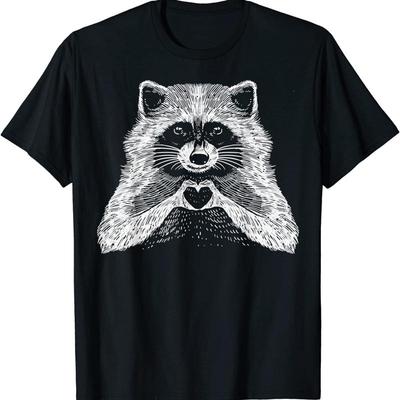 NEW LIMITED Loves Funny Raccoon Animal For Idea T Shirt S 3XL