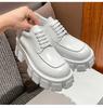 British Style Small Leather Shoes  Spring and Autumn Loafer Shoes Heightened Thick Bottom Platform Lace-up Shoes