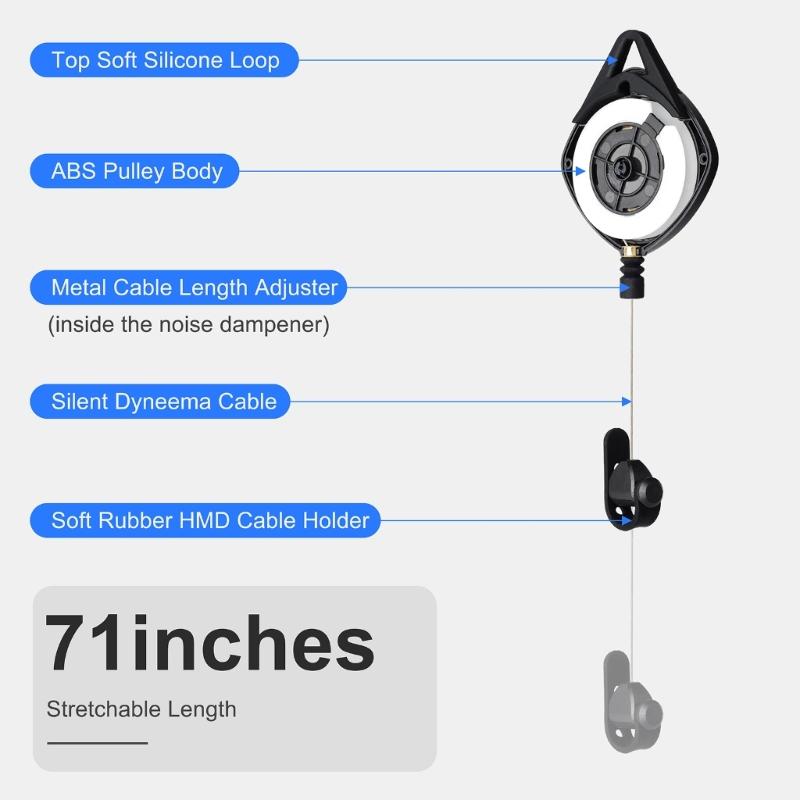 VR Cable Management Ceiling Pulley Retractable Accessories For HTC-Vive Pro/Oculus-Rift/Oculus-Quest Link/Oculus-Quest 2