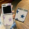 Fünfzackiger Stern Transparente Faltbare Handyhülle Für Samsung Galaxy Z Flip 7 FE 6 5 4 3 5G Flip7 Flip4 Flip6 5G Harte PC-Abdeckung
