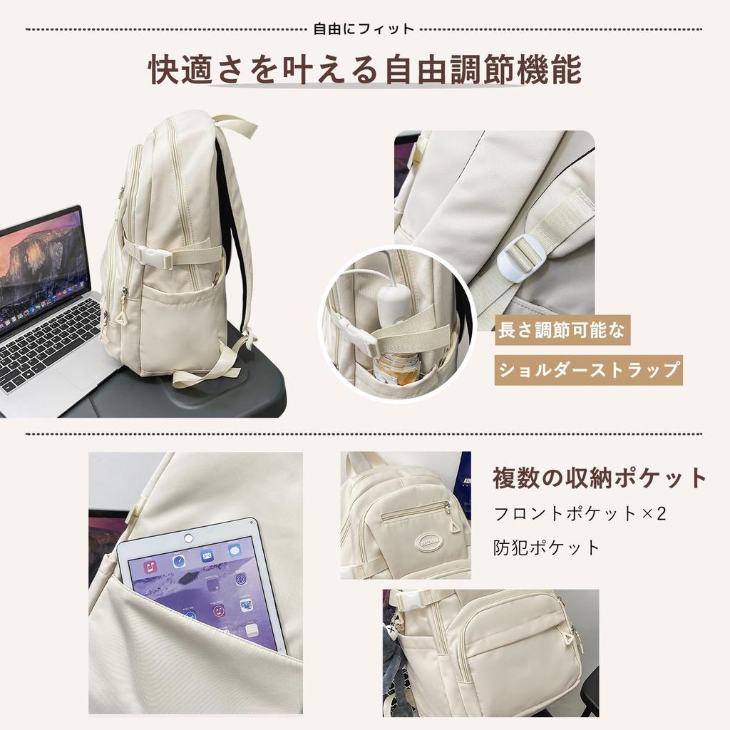 Large Popular Korean High School Girl Adult Fits Black Large Pockets [HeiDiga] Women's Backpack, Capacity, Style, Backpack, Waterproof, Lightweight,