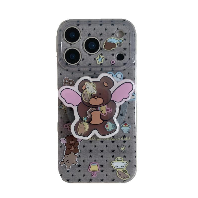 Little Bear Magnetic Star Stickers for iPhone 17/16 Pro Max/15/14 Cases - Japanese & Korean Style