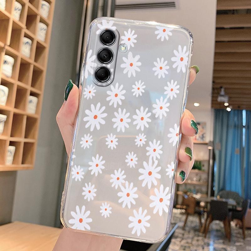 Voor Samsung Galaxy F23 M23 M14 M13 M34 M54 M15 M55 5G F15 C55 F55 Bloemen En Planten Mini Mat Schokbestendig Beschermend Doorzichtig Hoesje Samsung M55