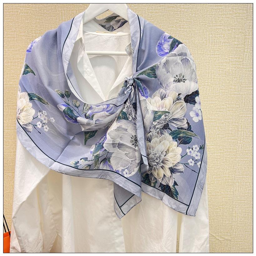 Light Luxury Astrolabe Silk Silk Scarf Spring And Autumn Medium And Long Bow Mulberry Silk Streamer Holiday Gift