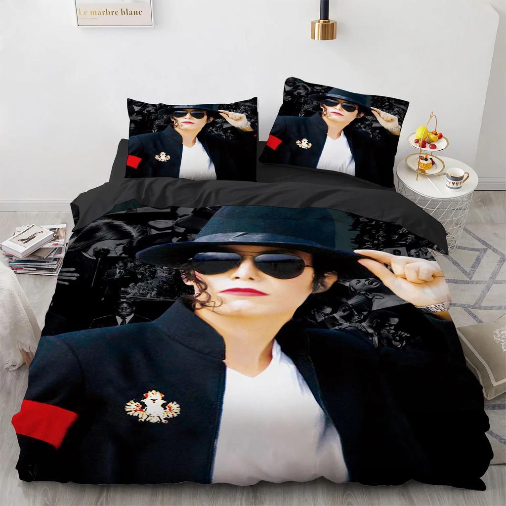 Comforter 3D Printed Michael Jackson Bedding Setpink Quilt Duvetstar Peripheral Family Decoration Home Warm Textile Bedclothes Set