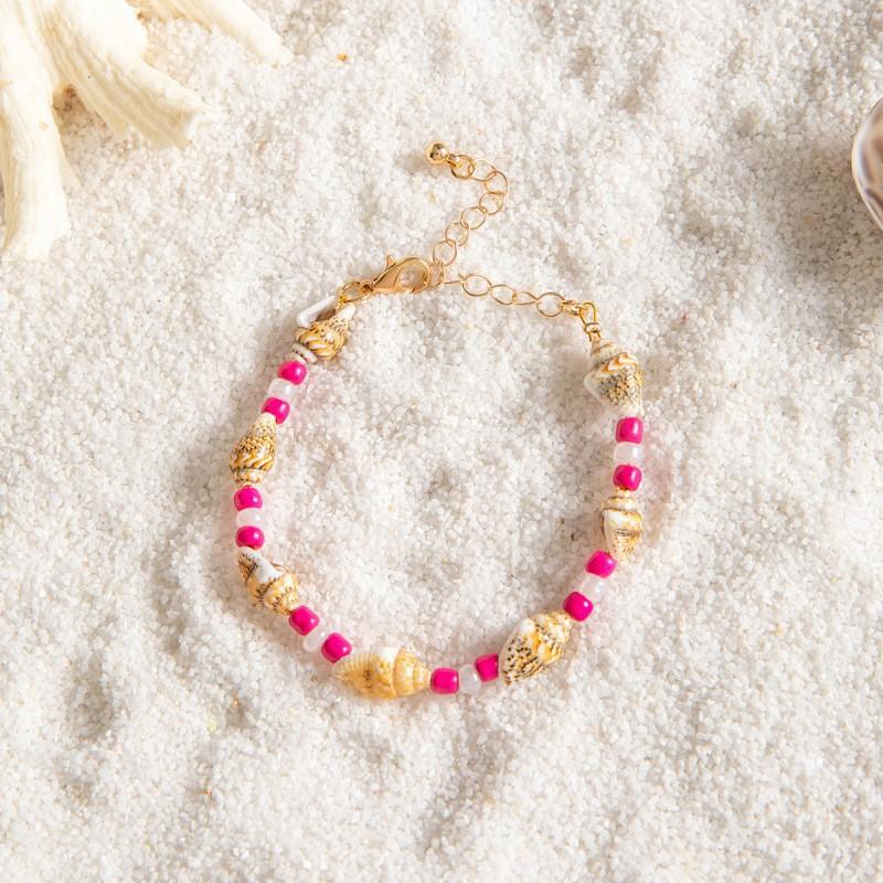 Bohemian Starfish Turtle Elastic Bracelet, Summer Vacation Wind Shell Adjustable Hand Rope Jewelry for Women