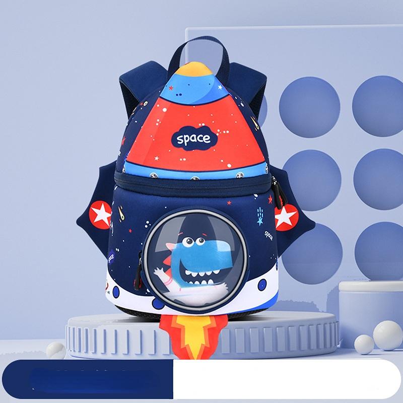 Children's Small Schoolbag Cute Cartoon Kindergarten Schoolbag 3-6 Year Old Children's Gift Rocket Backpack