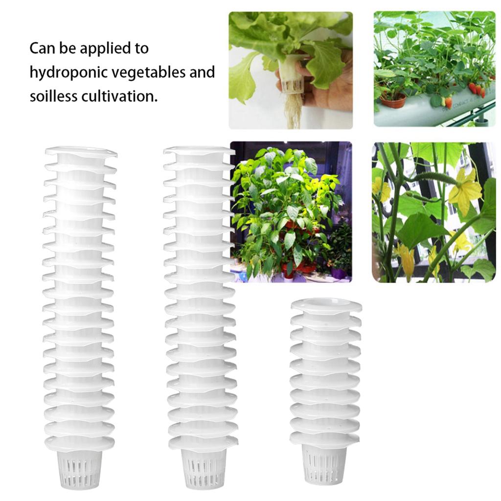 50Pcs PP Hydroponics Net Pot Soilless Cultivation Flower Planting Grow Mesh Basket