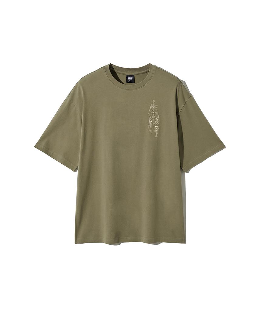 GAKKAI UNIONS Sunshine Embroidered Short Sleeve T-Shirt Olive