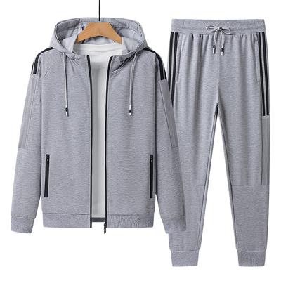 Spring and Autumn Leisure Fashion Sportswear Cardigan Suit Men's Stand Collar Hoodie Pants Two-piece Set