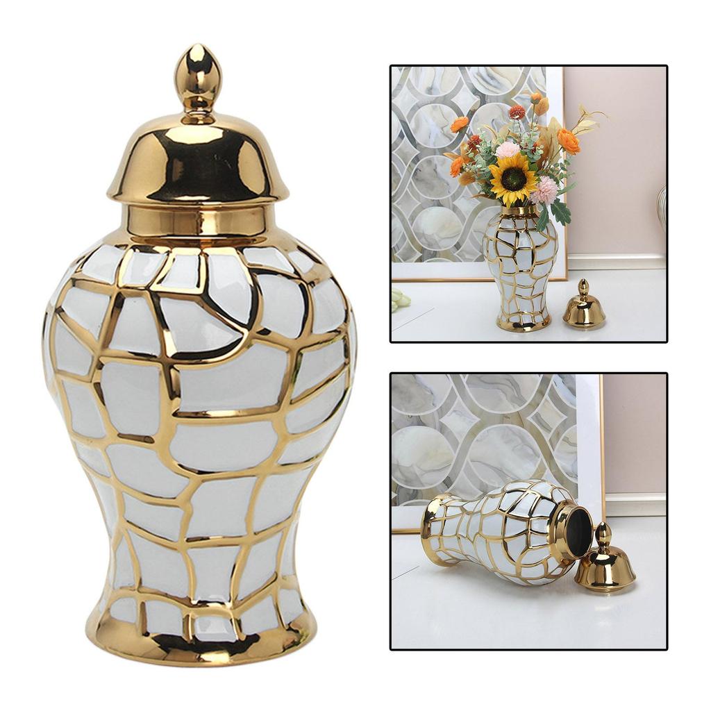 Ceramic Vase Organizer Storage Flowers Holders Porcelain Ginger Jar 32x17cm