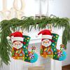 Christmas Socks Santa Claus Red Hanging Ornament Acrylic Decorative Keychain Pendant Xmas Stockings Wall Decoration